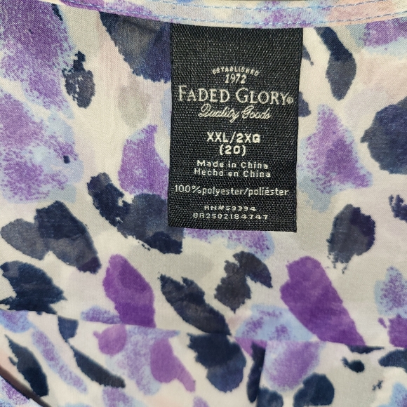 Purple Blue and Black Shades Blouse (NWOT) - Faded Glory - Picture 2 of 4